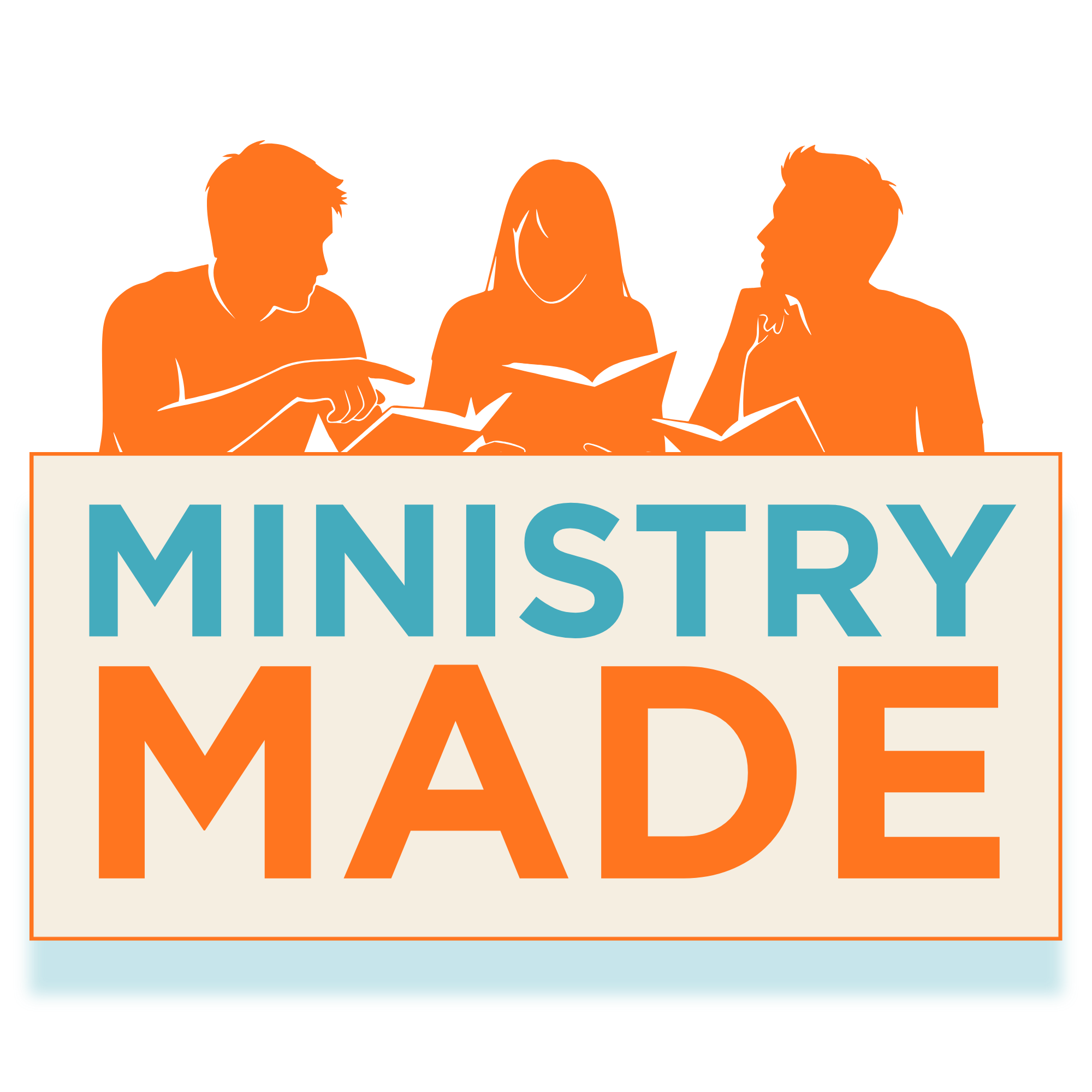Ministry Made — three people gathered around open books